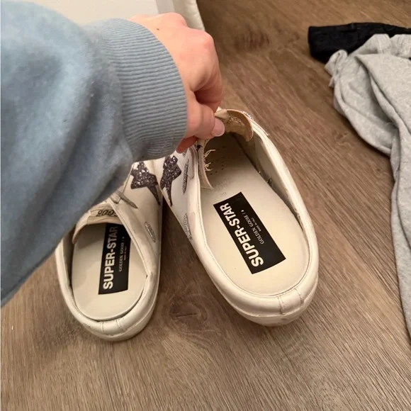 Golden Goose White and Silver Sneakers - Picture 3 of 7